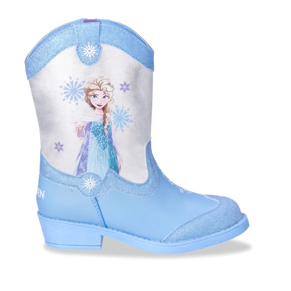 Disney Frozen Cowboy Boots NWT Kids Size 7 Blue and White